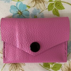 Hand Crafted Pink Genuine Leather Wallet Cardholder